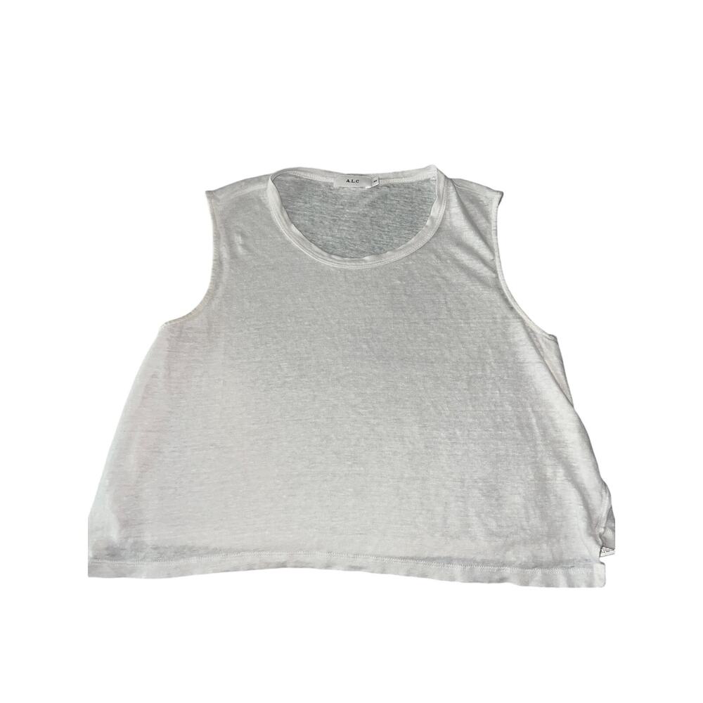 077 A.L.C. Women’s White Linen Tank Top – Sleeveless,‎ Size XS
